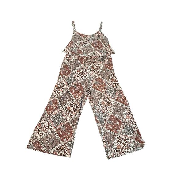 Multi-color k floral wide leg jumpsuit-Large - Picture 5 of 6